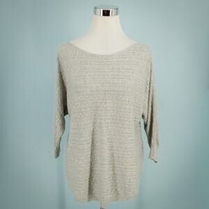 Market & Spruce Stitch Fix Size Medium M Cable 3/4 Sleeve Cashmere Silk Sweater